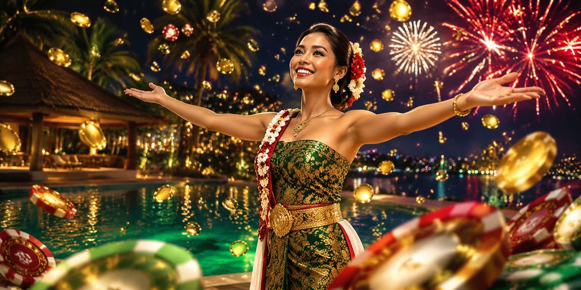 Suasana perayaan festival taruhan dengan hadiah bonus spesial di Indonesia