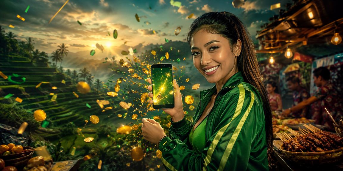 Suasana festival dengan permainan casino mobile yang meriah dan penuh warna
