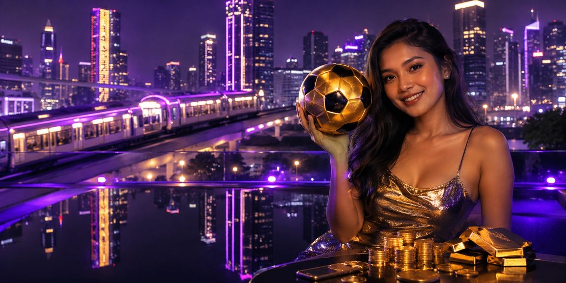 Layar neon menampilkan jadwal pertandingan sepak bola untuk taruhan olahraga online